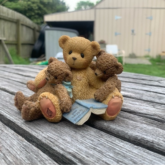 Cherished Teddies Bear Figurine Caleb and Friends 3 Bears Hugging 1999 … - Picture 4 of 8